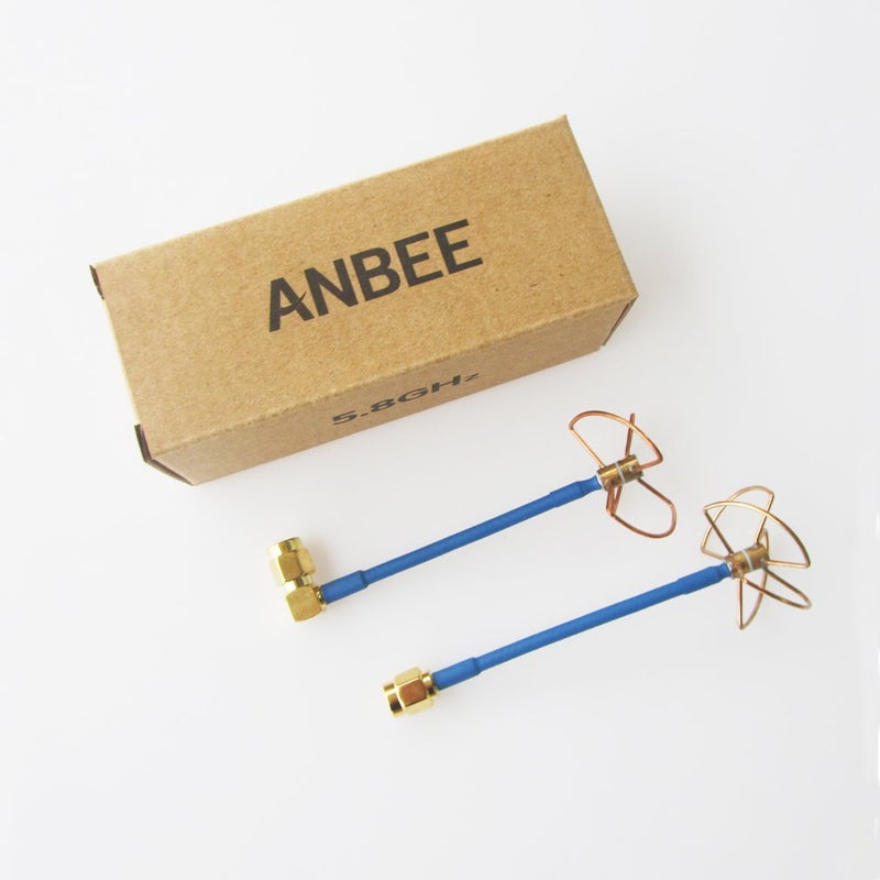 Anbee 2pcs FPV 5.8Ghz Circular Polarized Clover Leaf Antenna High Gain 5.8g Aerial Set RP-SMA Male Plug - Image 2
